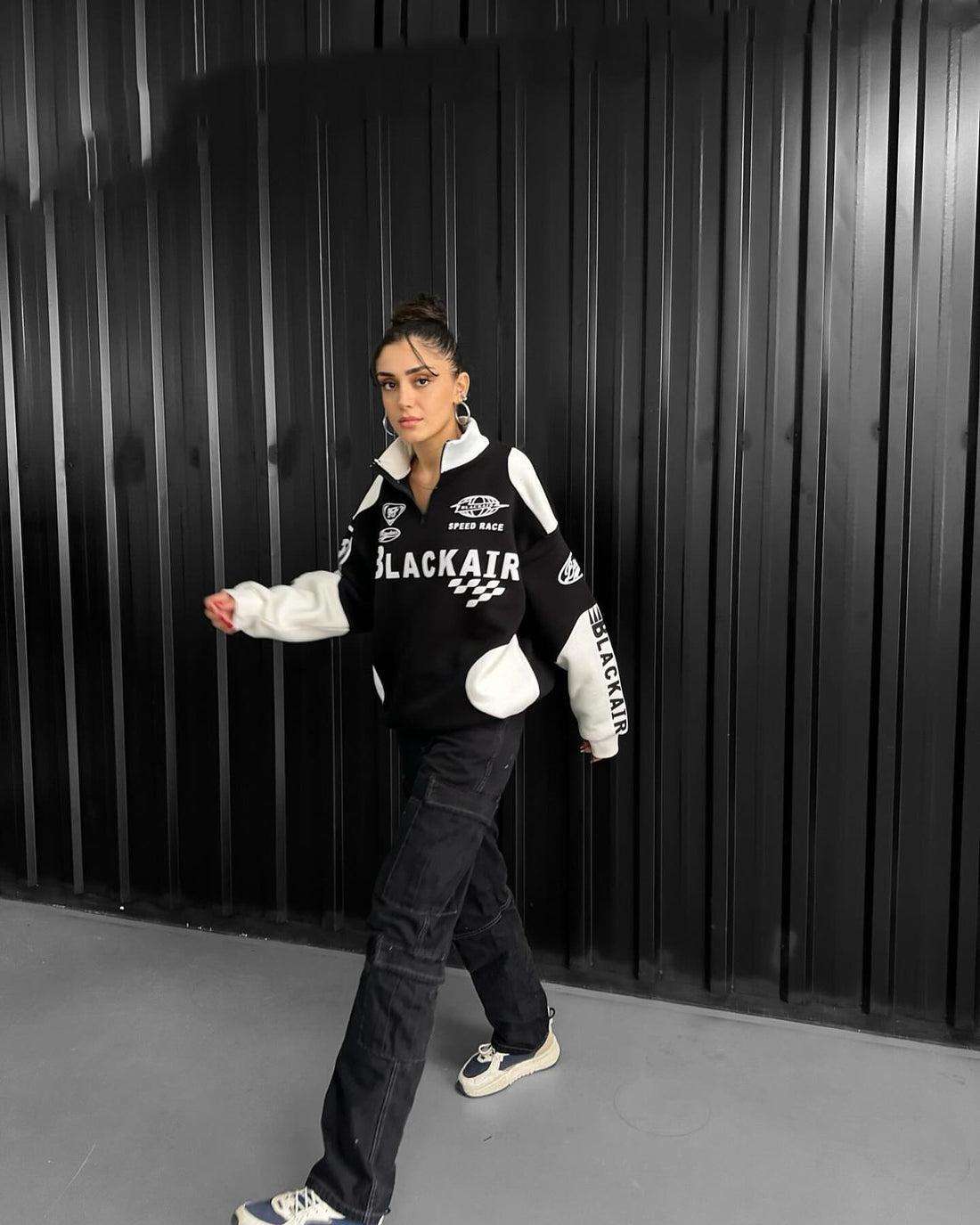 Blackair Vintage Half Zip Streetwear Sweatshirt