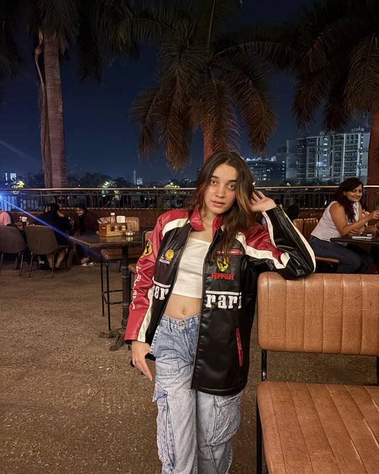 Ferrari F1 Classic Vintage Leather Jacket – Racing Style