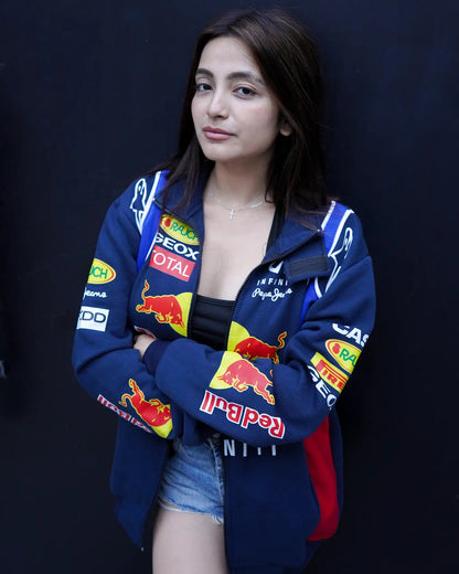 Red Bull Racing F1 Vintage Retro Leather Jacket