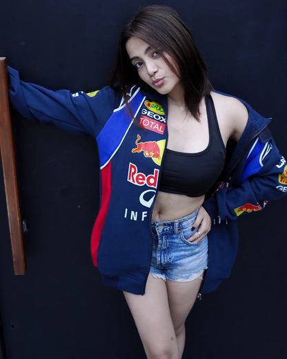Red Bull Racing F1 Vintage Retro Leather Jacket