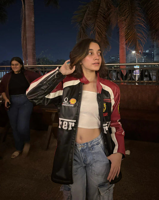 Ferrari F1 Classic Vintage Leather Jacket – Racing Style