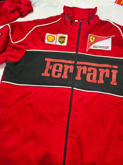 Red Ferrari Vintage Racing Jacket – High-Quality Print