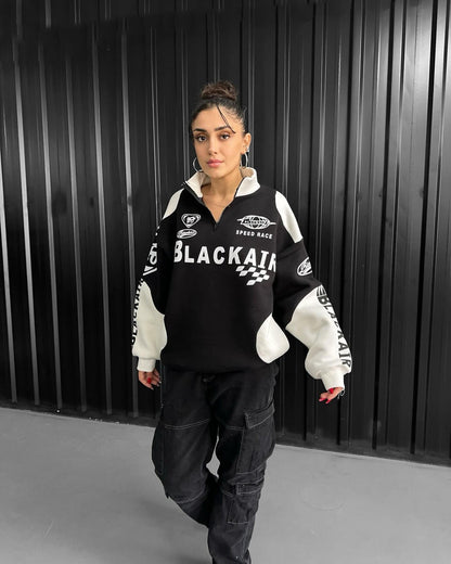 Blackair Vintage Half Zip Streetwear Sweatshirt