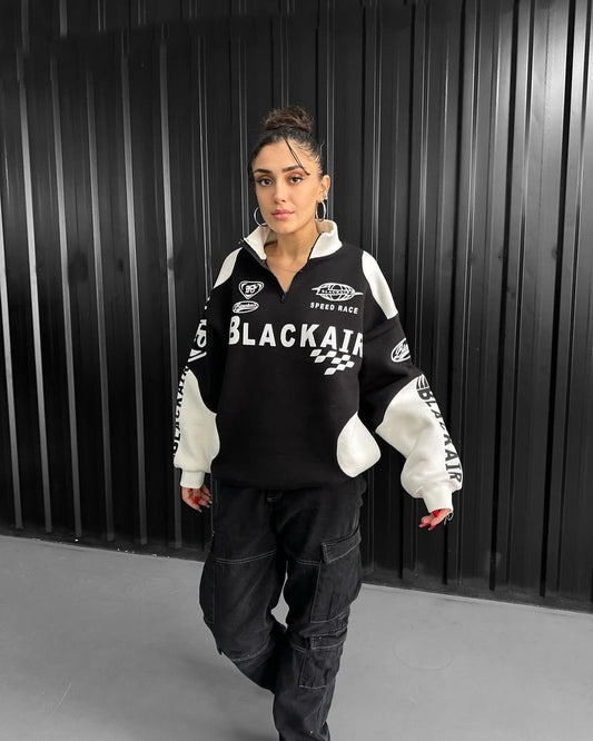 Blackair Vintage Half Zip Streetwear Sweatshirt