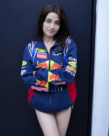 Red Bull Racing F1 Vintage Retro Leather Jacket