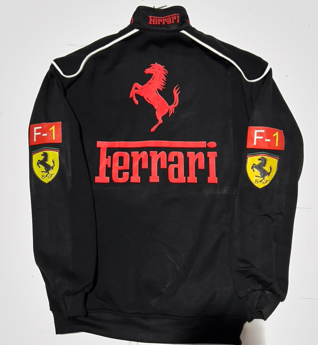 Black Ferrari F1 Vintage Racing Jacket